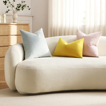 Throw Pillow Covers 16x16 Light Pink: Pack of 2 Cozy Soft Velvet Square Modern Luxury Decorative Throw Pillow Cases for Sofa Couch Living Room Bed Home Decor