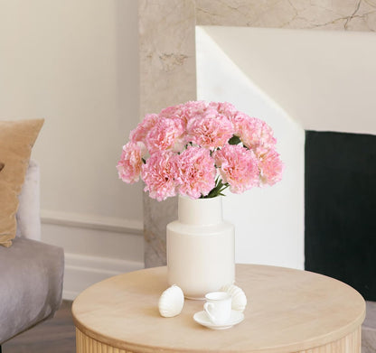 Artificial Carnation Flowers - 15pcs Pink Silk Flowers with Stems for Home Decor, Wedding, Bridal Bouquet, Anniversary, Birthday and Floral Arrangements