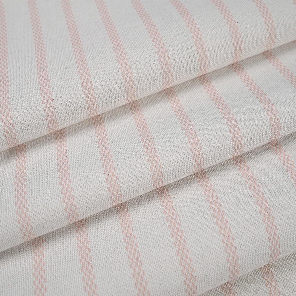 Farmhouse Pink Shower Curtain, Bowknot, Cotton Blend Fabric, Pleated Pink Stripe, Country Style, 72x72 in, Bathroom