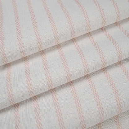 Farmhouse Pink Shower Curtain, Bowknot, Cotton Blend Fabric, Pleated Pink Stripe, Country Style, 72x72 in, Bathroom