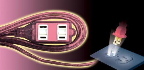 12 ft. 3-Outlet Designer Household Extension Cord, PINK