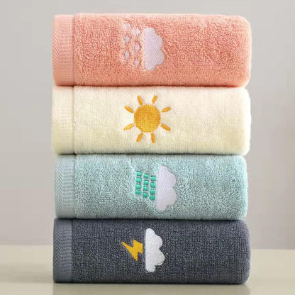 Hand Towels for Bathroom Set 4 Piece, 100percent Cotton Bath Towel , Face Soft Highly Absorbent Adults and Children Kitchen, 14x29 Inch (Pink White Blue Gray)