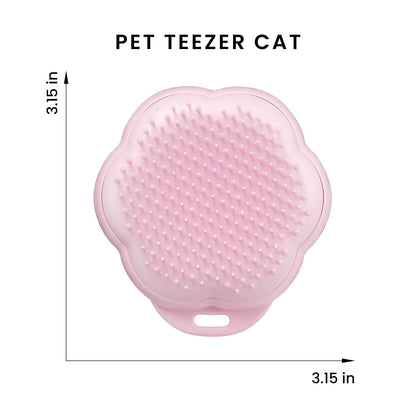 Pet Teezer Cat Brush for De-Shedding Short to Medium Fur, Millennial Pink