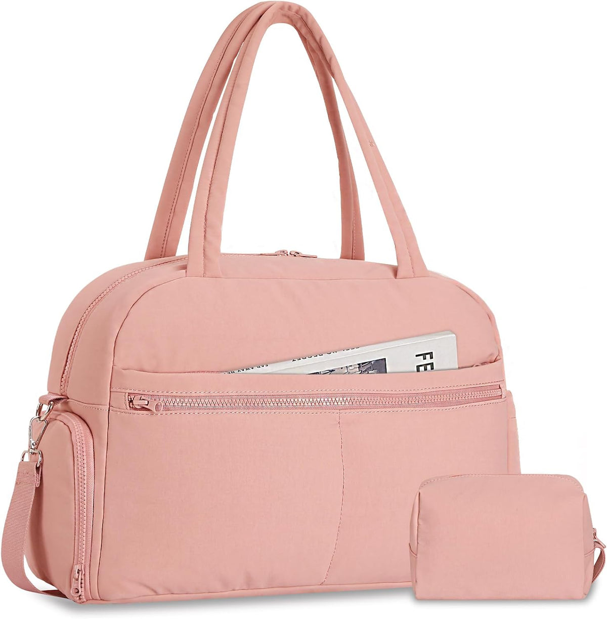 Sports Gym Bag for Women, Travel Duffle Bag with Shoe Compartment & Wet Pocket, Fitness Yoga Bag