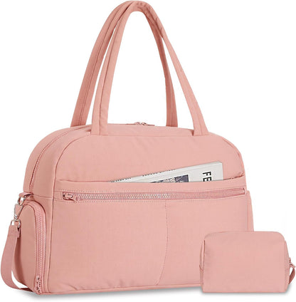 Sports Gym Bag for Women, Travel Duffle Bag with Shoe Compartment & Wet Pocket, Fitness Yoga Bag