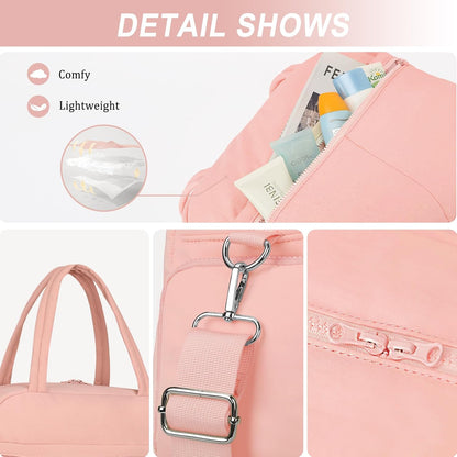 Sports Gym Bag for Women, Travel Duffle Bag with Shoe Compartment & Wet Pocket, Fitness Yoga Bag