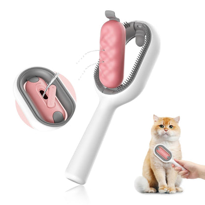 Hair Brush, Self Cleaning Slicker Brushes for Dogs Cats, Gently Removes Loose Undercoat Mats Tangled Hair Brush with Water Tank for Pet Massage, LongHaired Pink