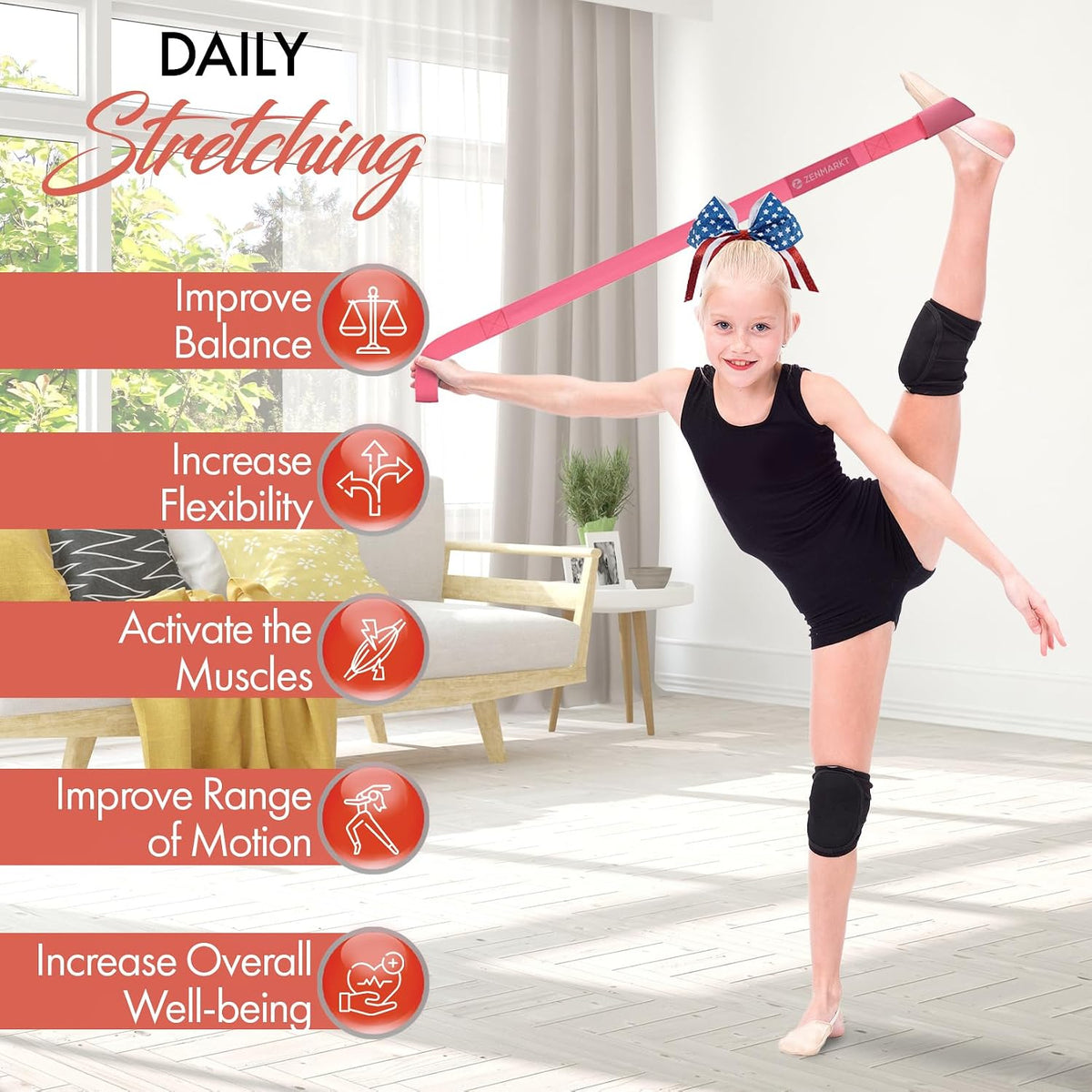 Cheer Stretching Strap for Flexibility Training and Stunt Practice