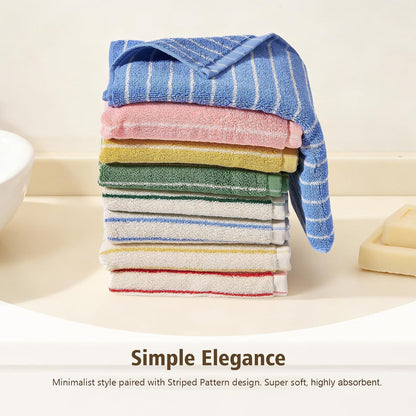 Hand Towels Set of 2 Striped 100% Cotton Reversible, Soft & Absorbent Decorative Hand Towel for Bathroom Clearance (Pink/White Stripe, 2Pack)