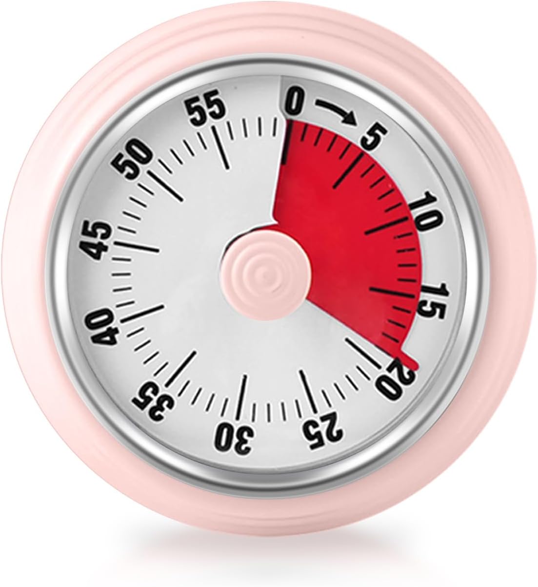 Visual Timer, 60-Minute Countdown Timer with Magnetic Base (Pink)