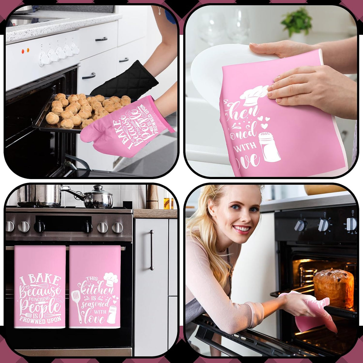 6 Pcs Kitchen Decor Accessories Set, Kitchen, Light Pink
