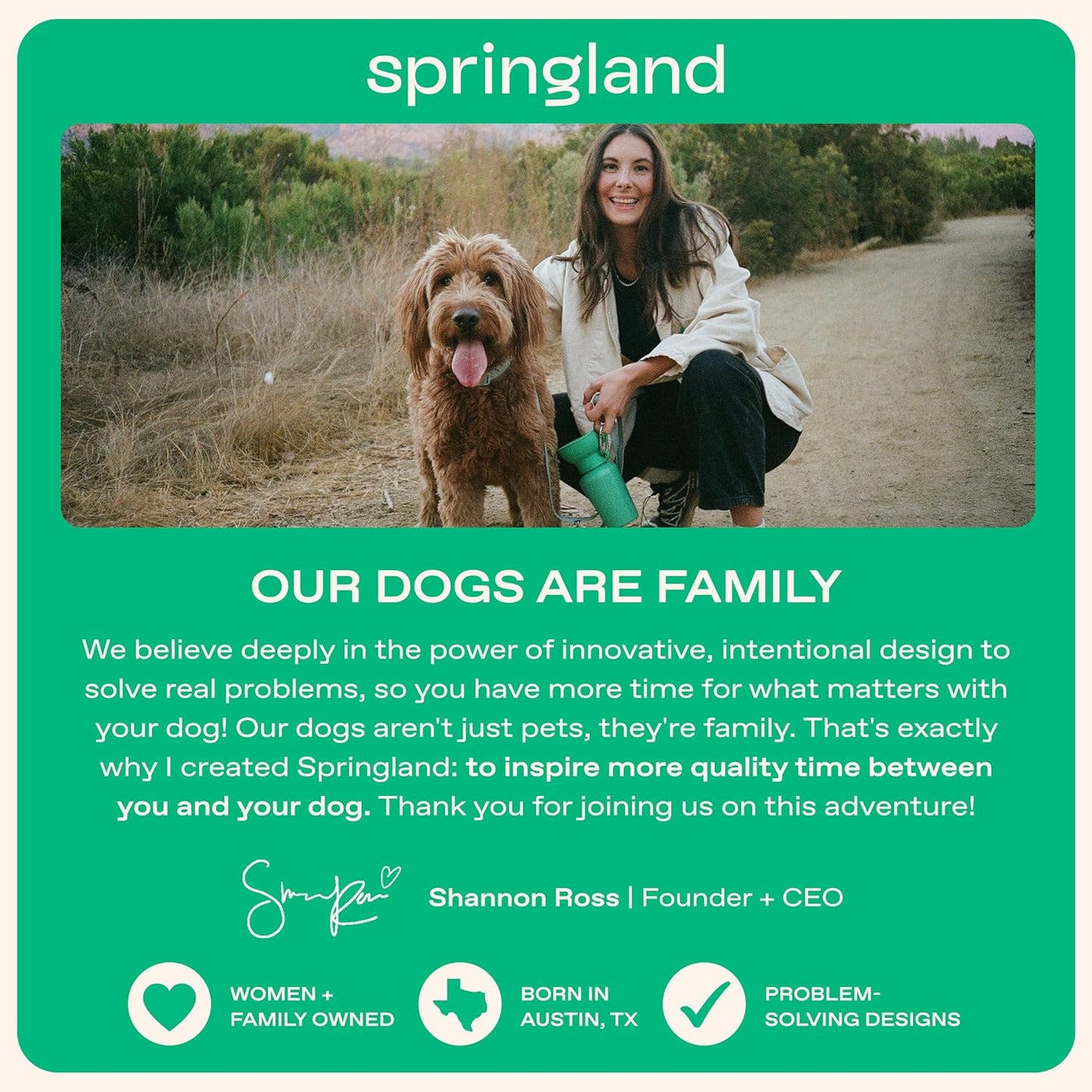 Springer by Springland 15oz Mini Dog Travel Water Bottle, Lilac, Portable Dispenser for Dogs & Puppies, Patented Leak-Proof Bowl, BPA-Free, One-Hand Squeeze, Carabiner Included | Shark Tank