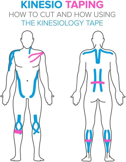 Pro Kinesiology Tape 40 Precut Strips,Elastic Athletic Tape,Original Cotton Waterproof Breathable Sports & Weightlifting Tape Muscles Pain Relief & Joints Support,K Tape(Pink)