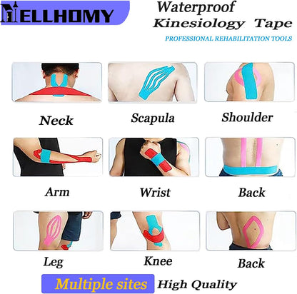 Pro Kinesiology Tape 40 Precut Strips,Elastic Athletic Tape,Original Cotton Waterproof Breathable Sports & Weightlifting Tape Muscles Pain Relief & Joints Support,K Tape(Pink)