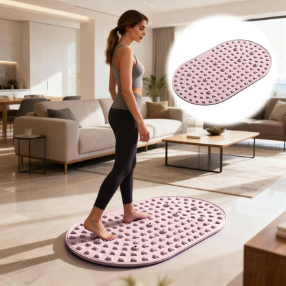 Shower Mat, Round Non Slip Bath Mat with Suction Cups and Drain Holes, Silicone Bathtub Mats for Bathroom Bathtub Swimming Pool (Pink)