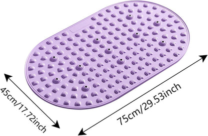 Shower Mat, Round Non Slip Bath Mat with Suction Cups and Drain Holes, Silicone Bathtub Mats for Bathroom Bathtub Swimming Pool (Pink)