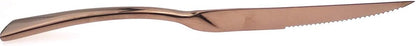 Uniturck Heavy Duty Stainless Steel Steak Knives Set of 6, Flatware Cutlery Set Great For Kitchen Weddings Parties, Mirror Polished, Rose Gold