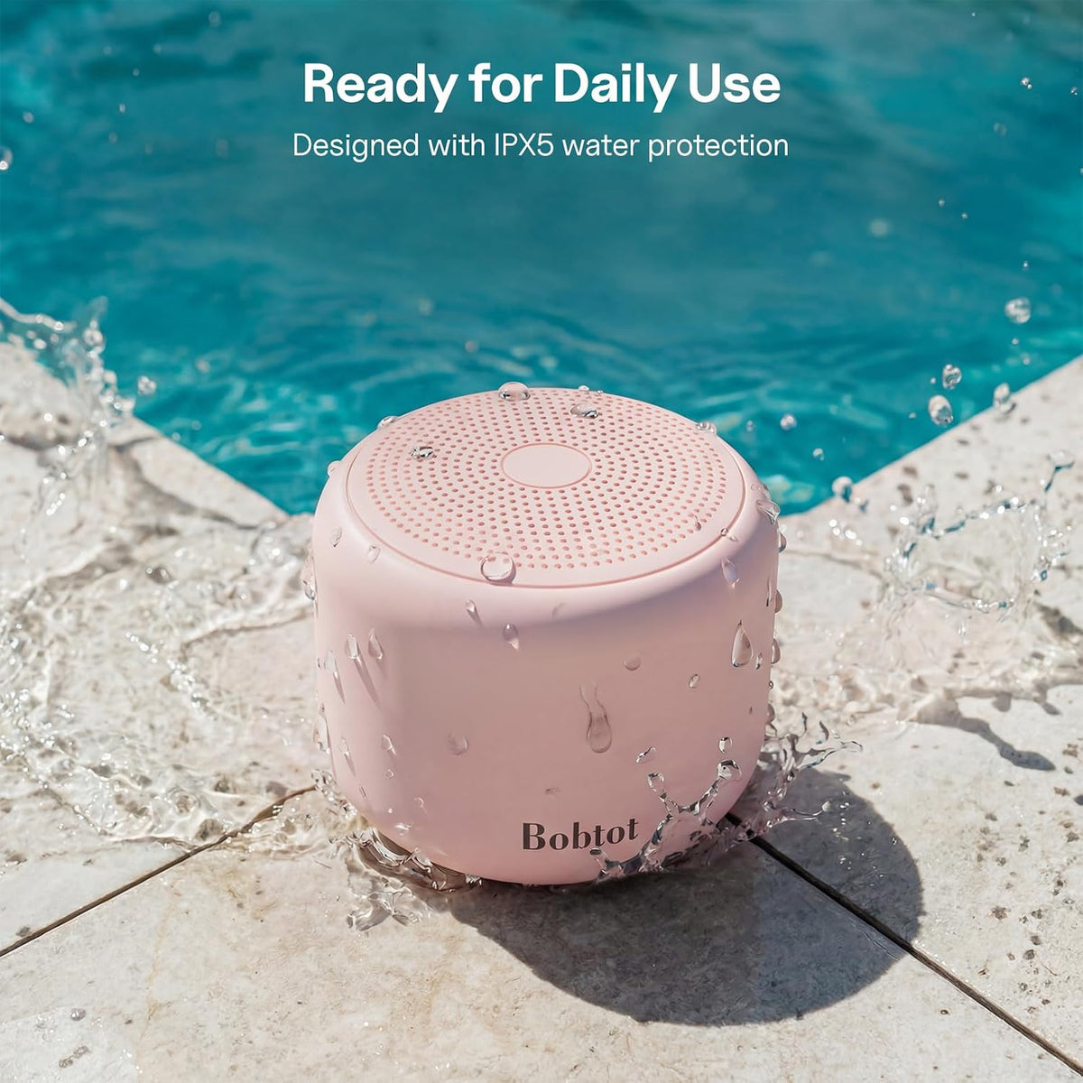 Portable Bluetooth Speakers with Strap Mini Speaker, Pink