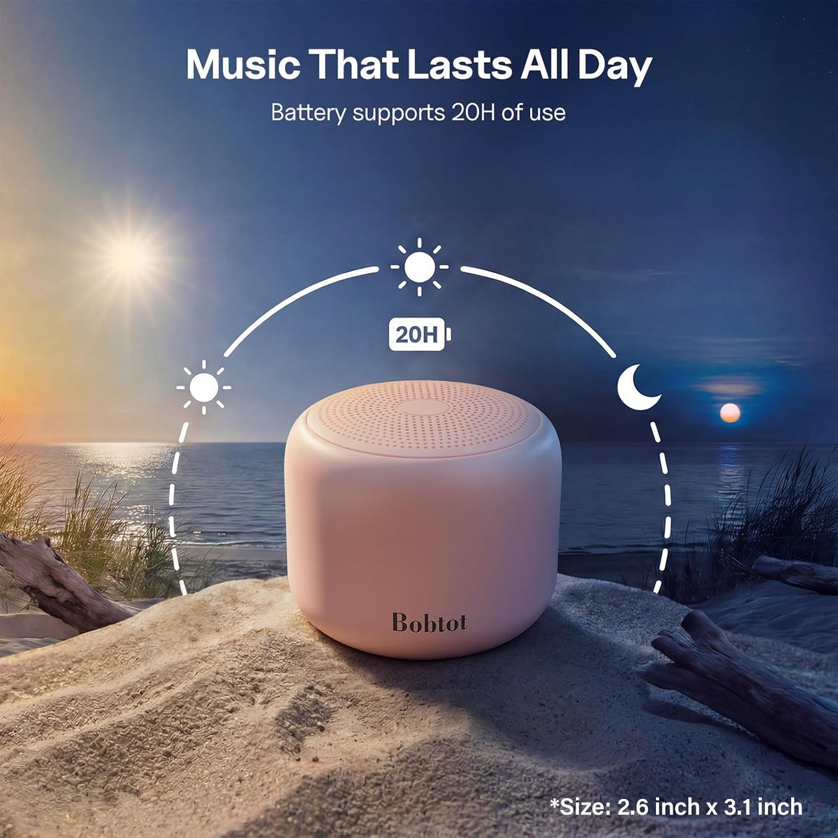 Portable Bluetooth Speakers with Strap Mini Speaker, Pink