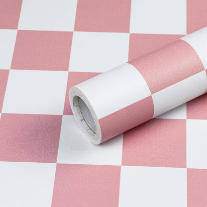 Pink and White Mosaic Peel and Stick Self-Adhesive Lattice Wallpaper Removable Decorative for Home Office Store Wall Decoration and Furniture Renovation 17.3 x 118 inches