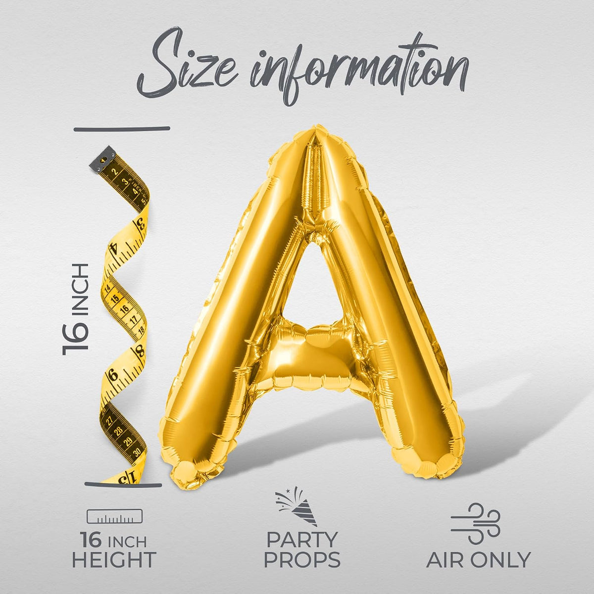 Letter Balloons - WHERE MY PEACHES AT 16" Inch Alphabet Letters Foil Mylar Balloon Bachelorette Party Banner (Gold)