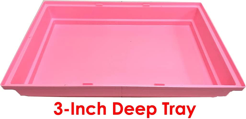 Pink 3-Floors Syrian Hamster Home House Rodent Gerbil Mouse Mice Rat Habitat Cage with Running Wheel Water Bottle Food Bowl Hide House Deep Base