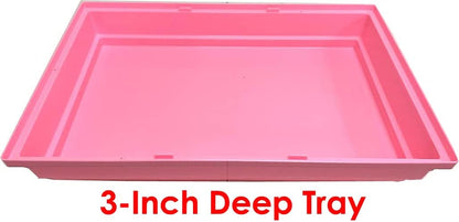 Pink 3-Floors Syrian Hamster Home House Rodent Gerbil Mouse Mice Rat Habitat Cage with Running Wheel Water Bottle Food Bowl Hide House Deep Base