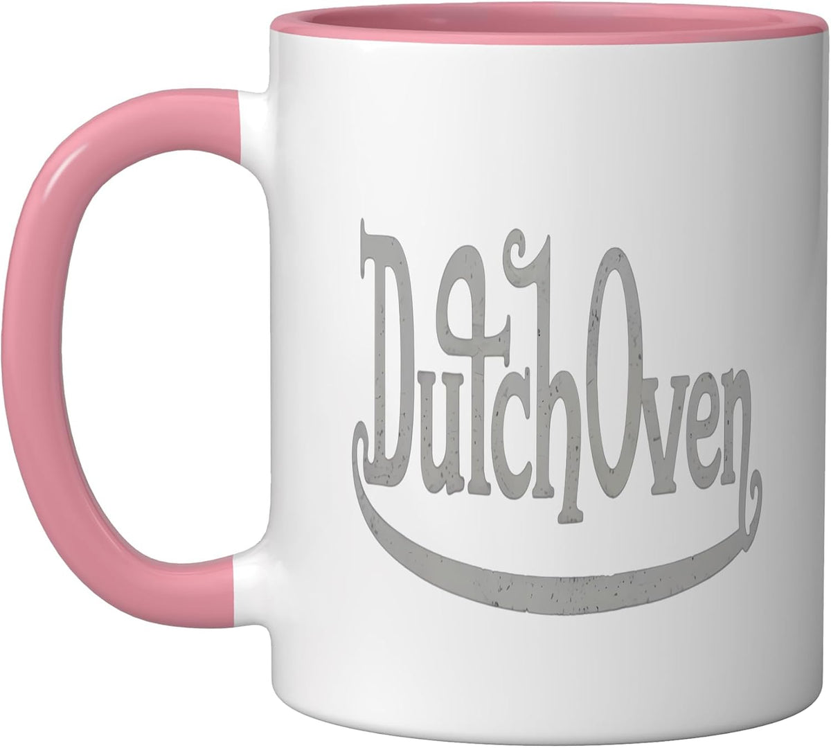 Dutch Oven Rustic Vintage Humor Ceramic Mug, Pink/White, 11oz