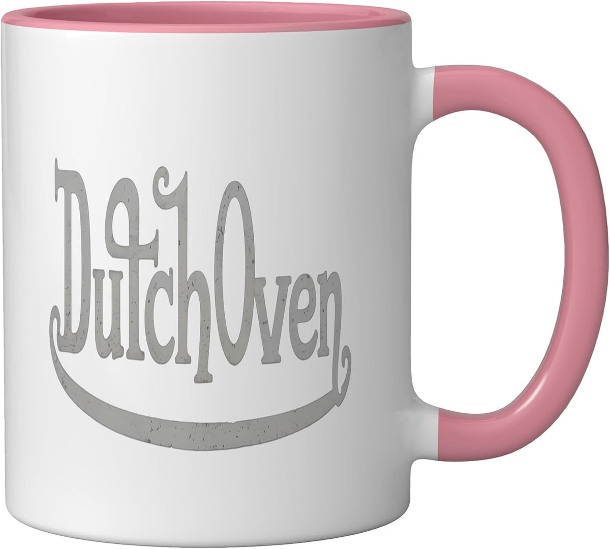 Dutch Oven Rustic Vintage Humor Ceramic Mug, Pink/White, 11oz