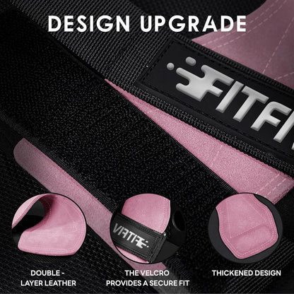 Leather Lifting Straps for Weightlifting, Padded Wrist Support, Pair