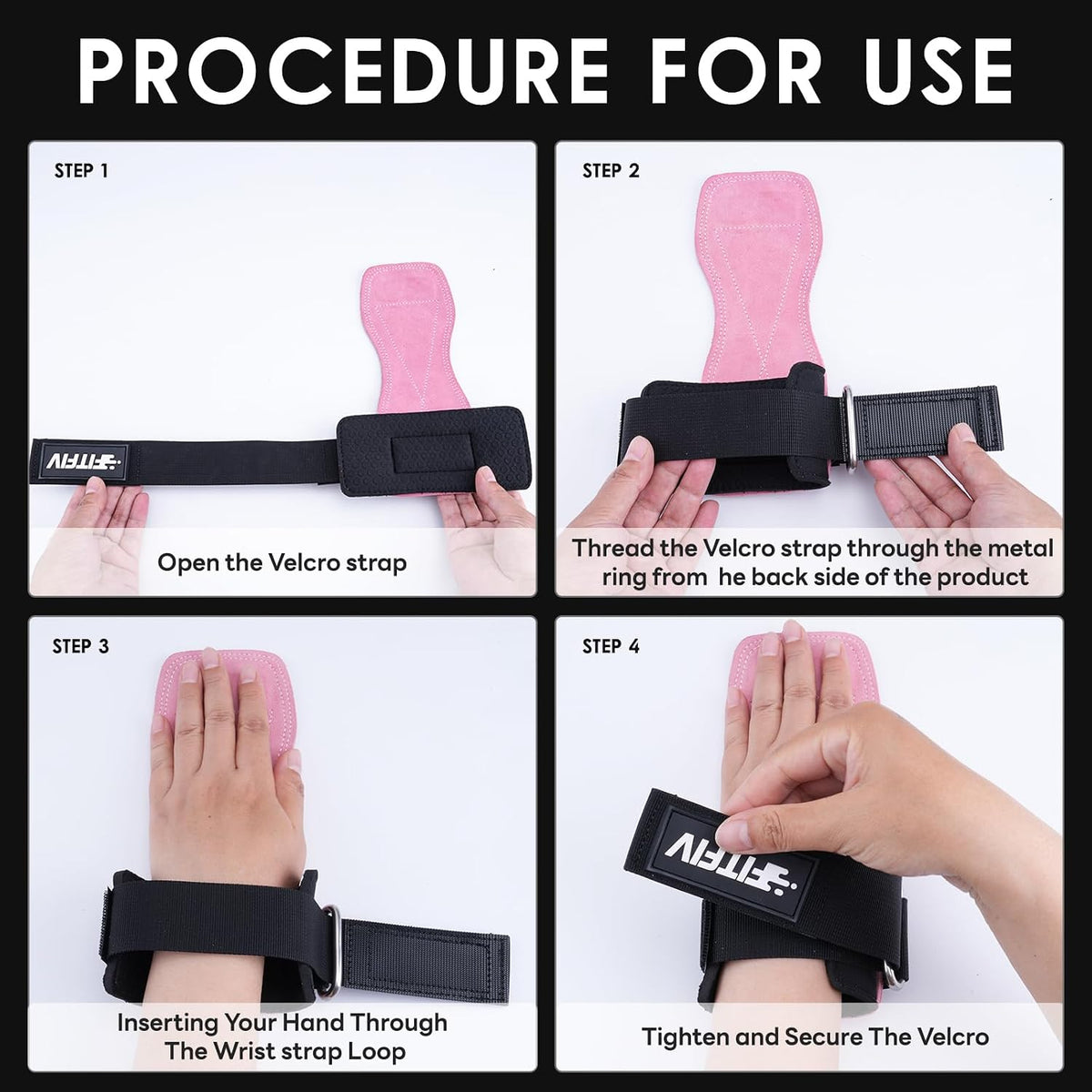 Leather Lifting Straps for Weightlifting, Padded Wrist Support, Pair
