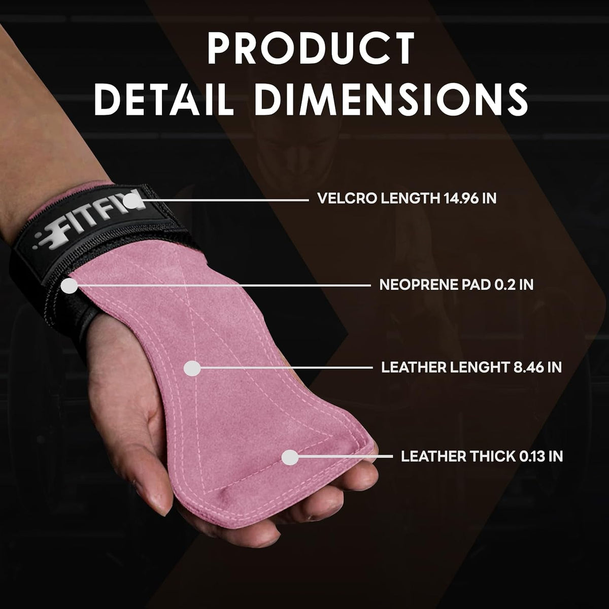 Leather Lifting Straps for Weightlifting, Padded Wrist Support, Pair