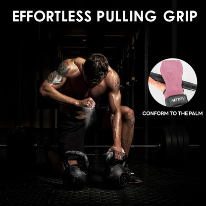 Leather Lifting Straps for Weightlifting, Padded Wrist Support, Pair