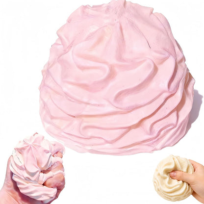 Squishy Cream Roll Stress Relief Toy, Soft and Squeezable Fidget Ball for Home and Office Use (Pink, 1pcs)