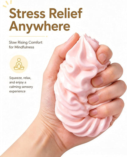 Squishy Cream Roll Stress Relief Toy, Soft and Squeezable Fidget Ball for Home and Office Use (Pink, 1pcs)