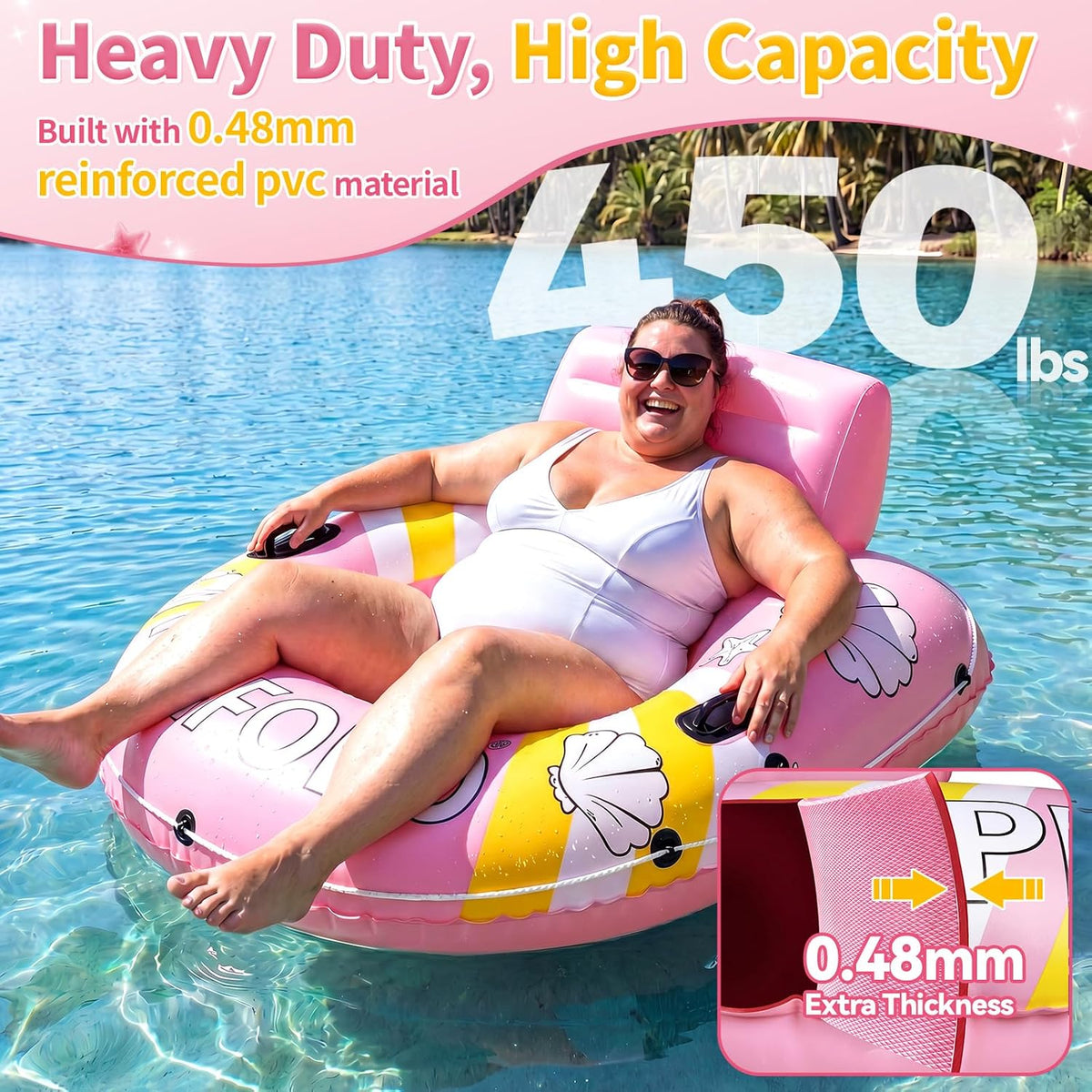 River Floats for Adults, 53" 450lb Heavy Duty River Tubes