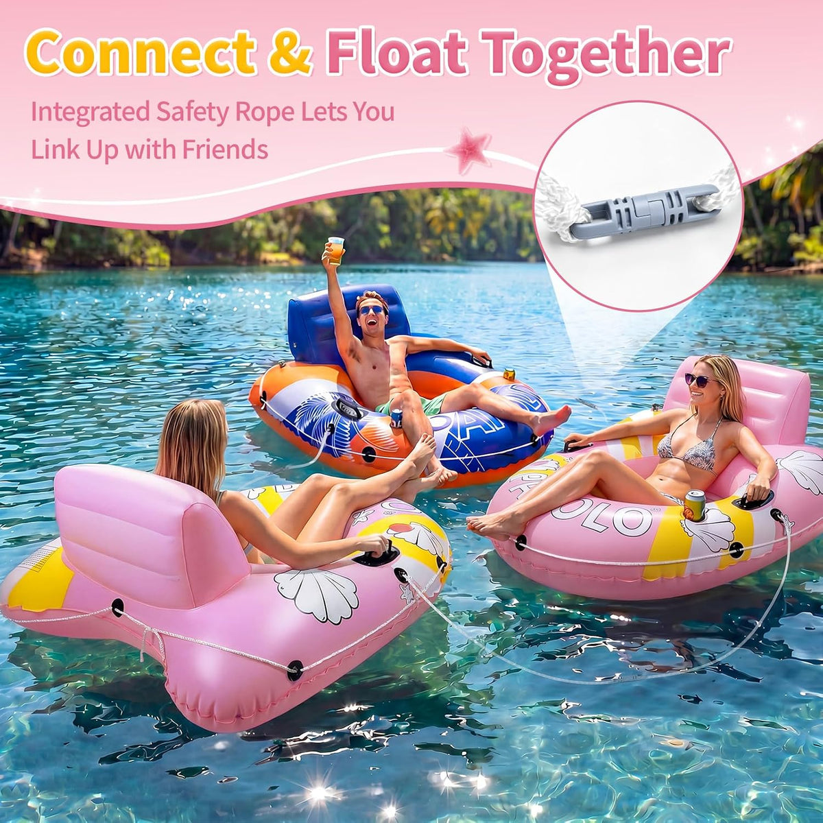 River Floats for Adults, 53" 450lb Heavy Duty River Tubes
