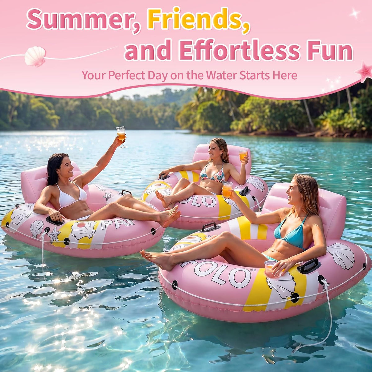 River Floats for Adults, 53" 450lb Heavy Duty River Tubes