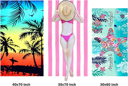 Microfiber Beach Towel Oversized - 70"x 35"Sand Free Quick Dry Lightweigh Beach Towels for Adults,Soft Extra Large Thin Travel Towel for Beach Accessories(Pink)