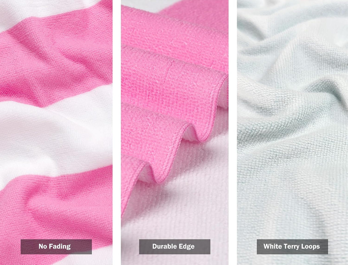 Microfiber Beach Towel Oversized - 70"x 35"Sand Free Quick Dry Lightweigh Beach Towels for Adults,Soft Extra Large Thin Travel Towel for Beach Accessories(Pink)