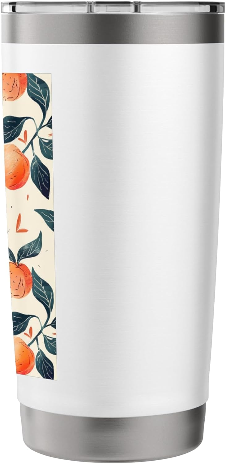 Vintage Fruit Pattern Art Peach Stainless Steel Insulated Tumbler