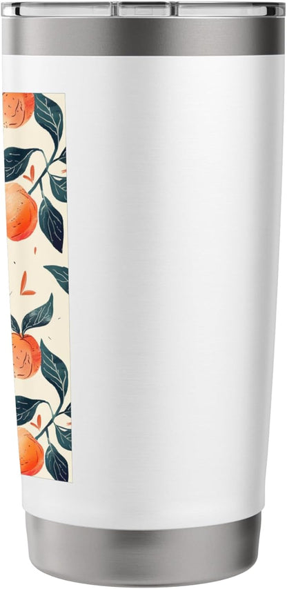 Vintage Fruit Pattern Art Peach Stainless Steel Insulated Tumbler