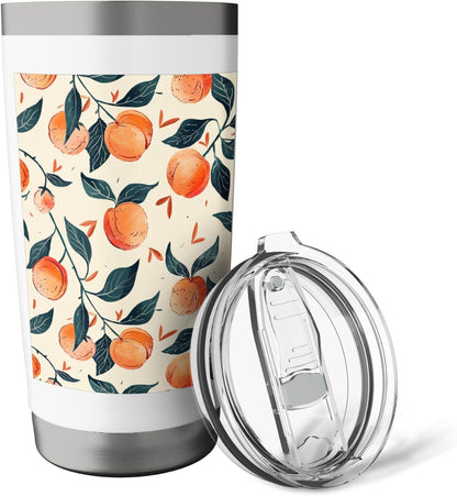Vintage Fruit Pattern Art Peach Stainless Steel Insulated Tumbler