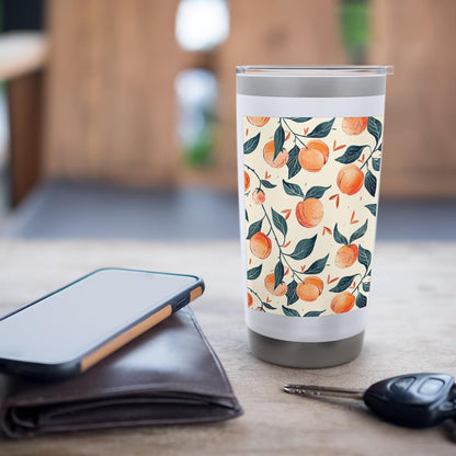 Vintage Fruit Pattern Art Peach Stainless Steel Insulated Tumbler