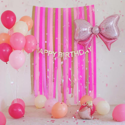 PIGETALE Crepe Paper Streamers 8 Rolls 656ft, Pack of Red, Hot Pink, Peach and White Party Streamers for Bachelorette Girl Birthday Party Baby Shower Reunion Wedding Decorations (1.8Inch x 82Ft/Roll)