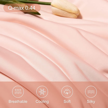 Cooling Blankets for Hot Sleepers - Cool Like Ice Cream Lightweight Blanket for Summer with Double Side Cold, Cooling Comforter, Quilt, Fabric for Bed (Throw Size 47" x 59" Pink & Beige)