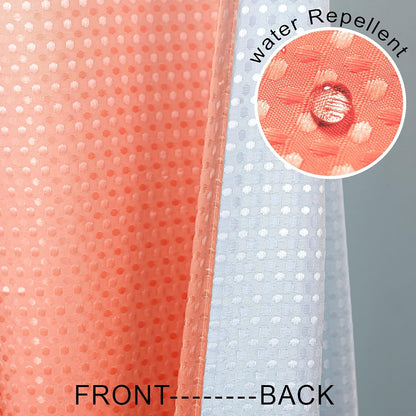 Coral Peach Shower Curtain for Bathroom, Cute Tropical Palm Springs Inspired Waterproof Fabric Shower Curtains with Hooks for Bath Decor, Salmon