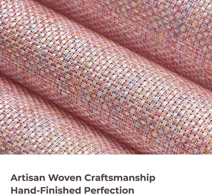 Leetaltree Woven Vinyl Placemats Set of 4,Pink Iridescent
