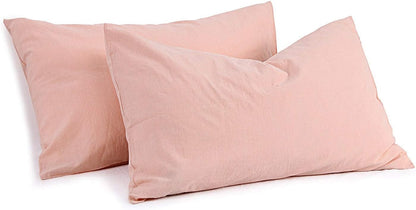 100% Heavy Egyptian Cotton 1800-Thread-Count Pillow Case Set of 2-Piece (Queen 20 x 30) Peach Color, Solid Style