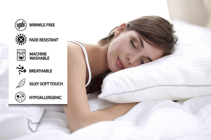 100% Heavy Egyptian Cotton 1800-Thread-Count Pillow Case Set of 2-Piece (Queen 20 x 30) Peach Color, Solid Style